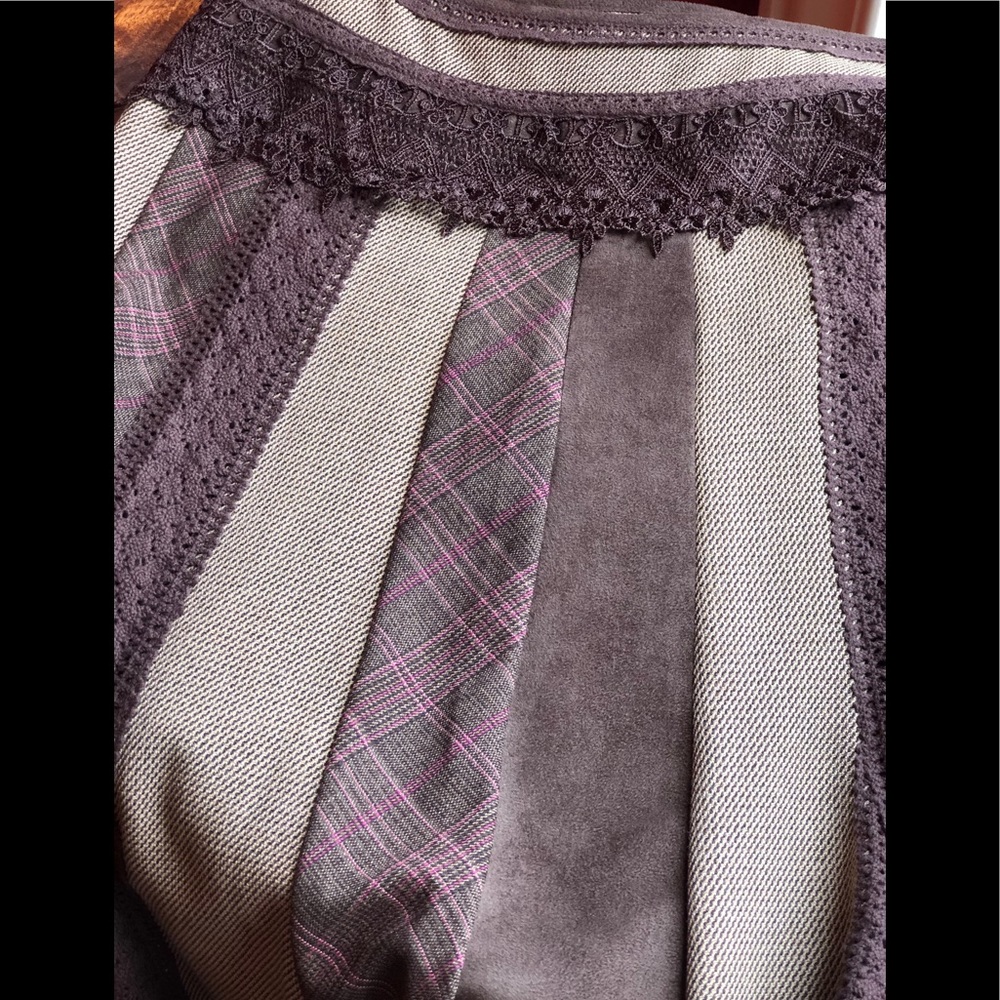 NWT Nygard 4P boho lace tweed faux suede skirt
